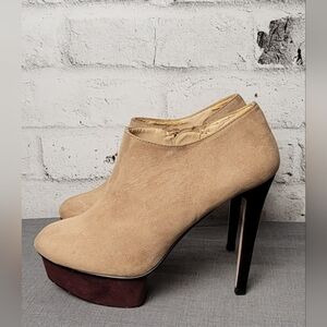 Zara Platform Booties Stiletto Heel Tan | Women’s 7.5